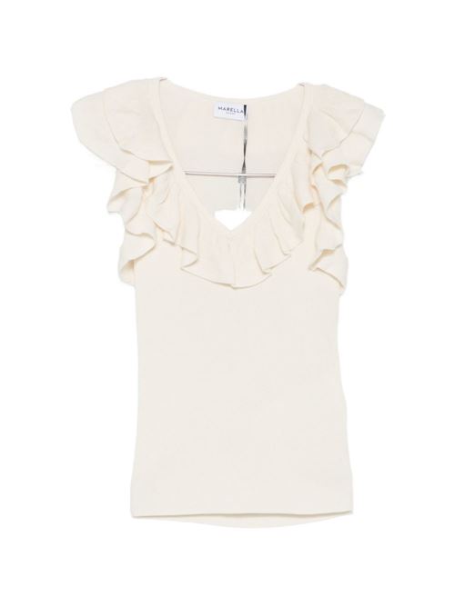 Canotta donna Marella Sport panna in tessuto fluido MARELLA Sport | MATASSA001